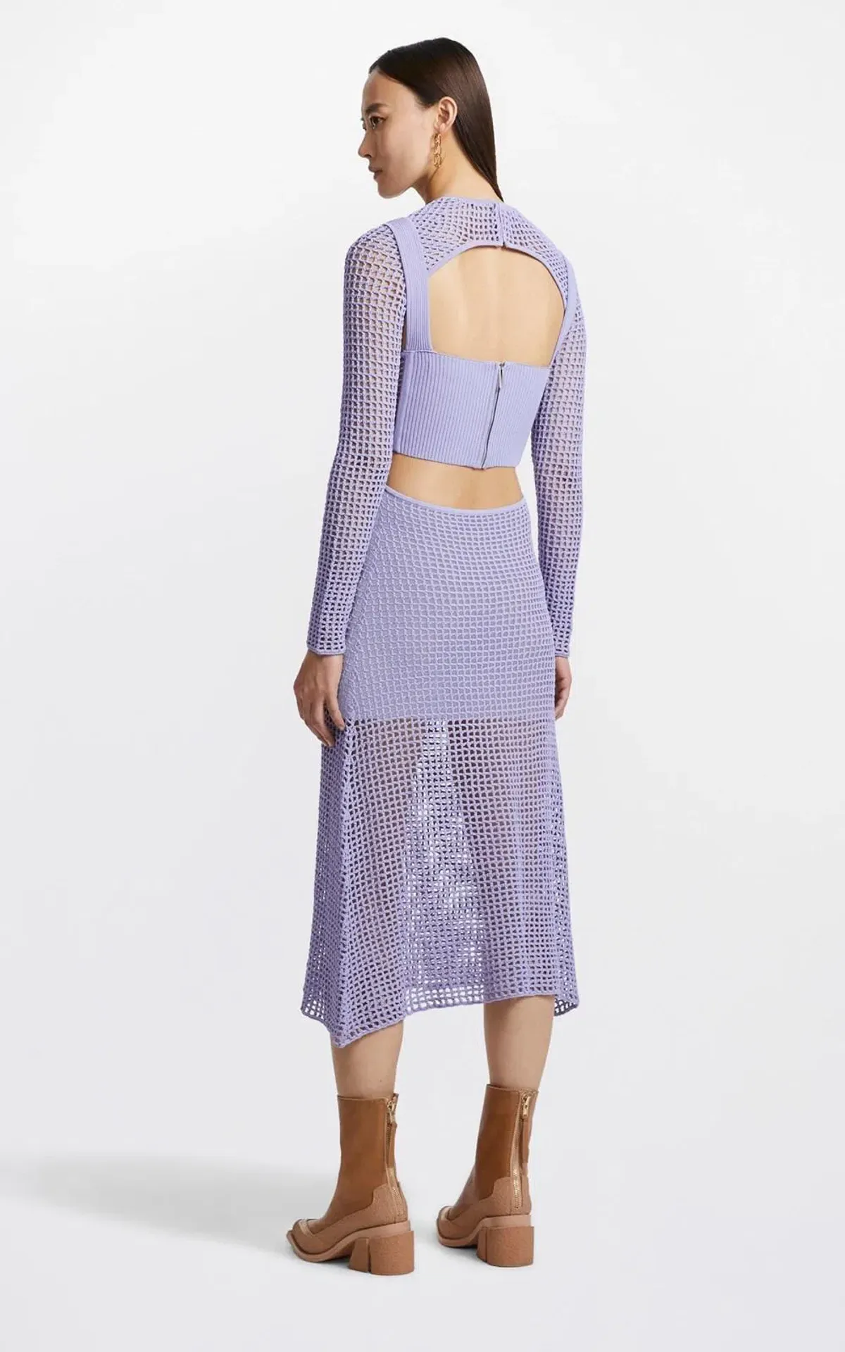 Dion Lee Stirrup crochet Dress - Lilac - Image 2