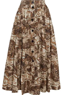 Ganni Gathered Printed Skirt Print Size 10 for rent on The Volte - image 2