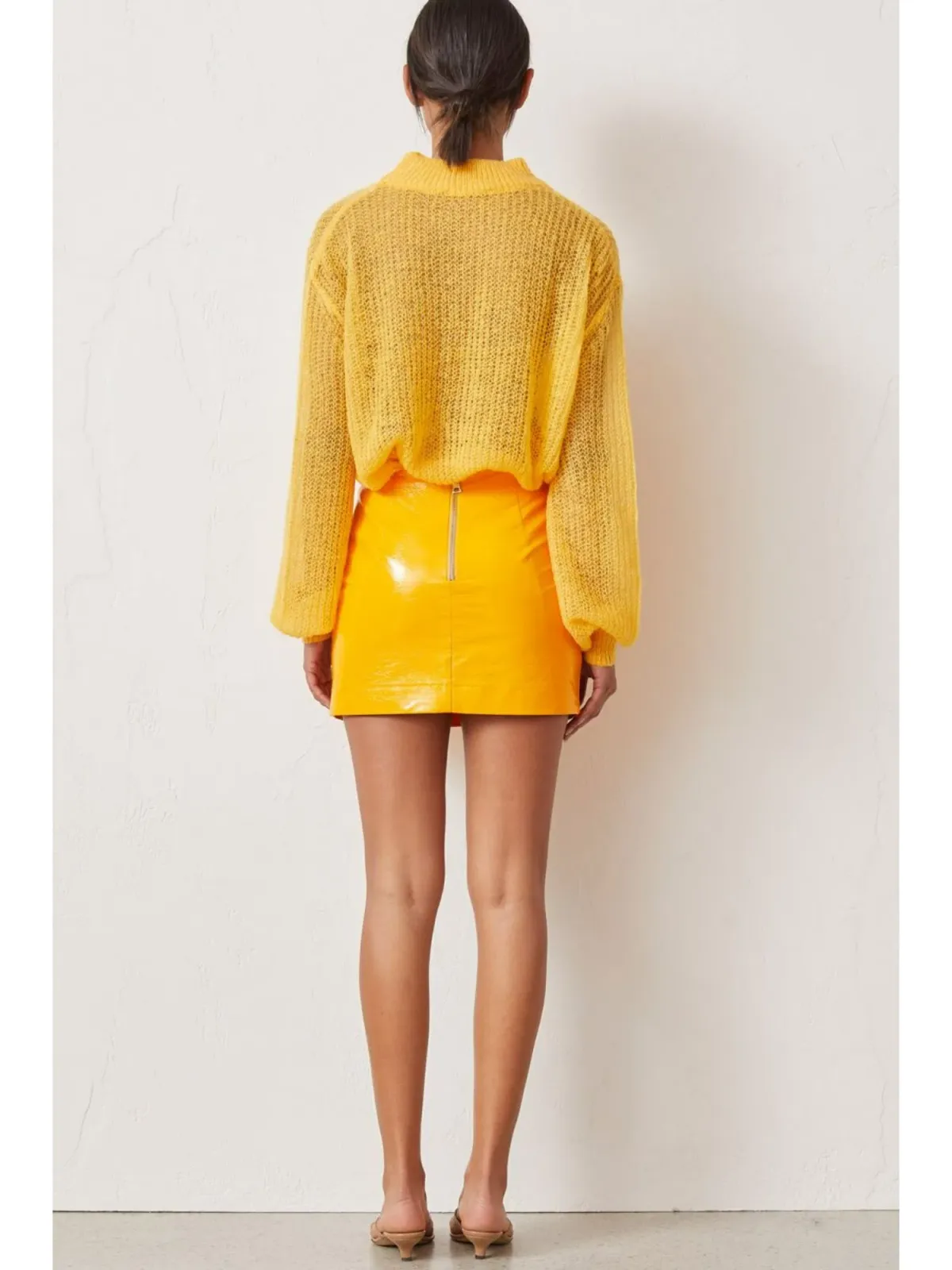 Bec & Bridge Citrus City Mini Skirt Tangerine Size AU 6 - Image 3