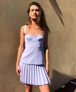 Dion Lee Bustier Pleated Mini Dress - Lilac  for rent on The Volte - image 1