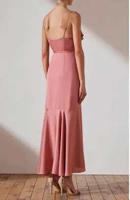 Shona Joy Luxe Bias Frill Wrap Dress Rose Size 8 for rent on The Volte - image 3