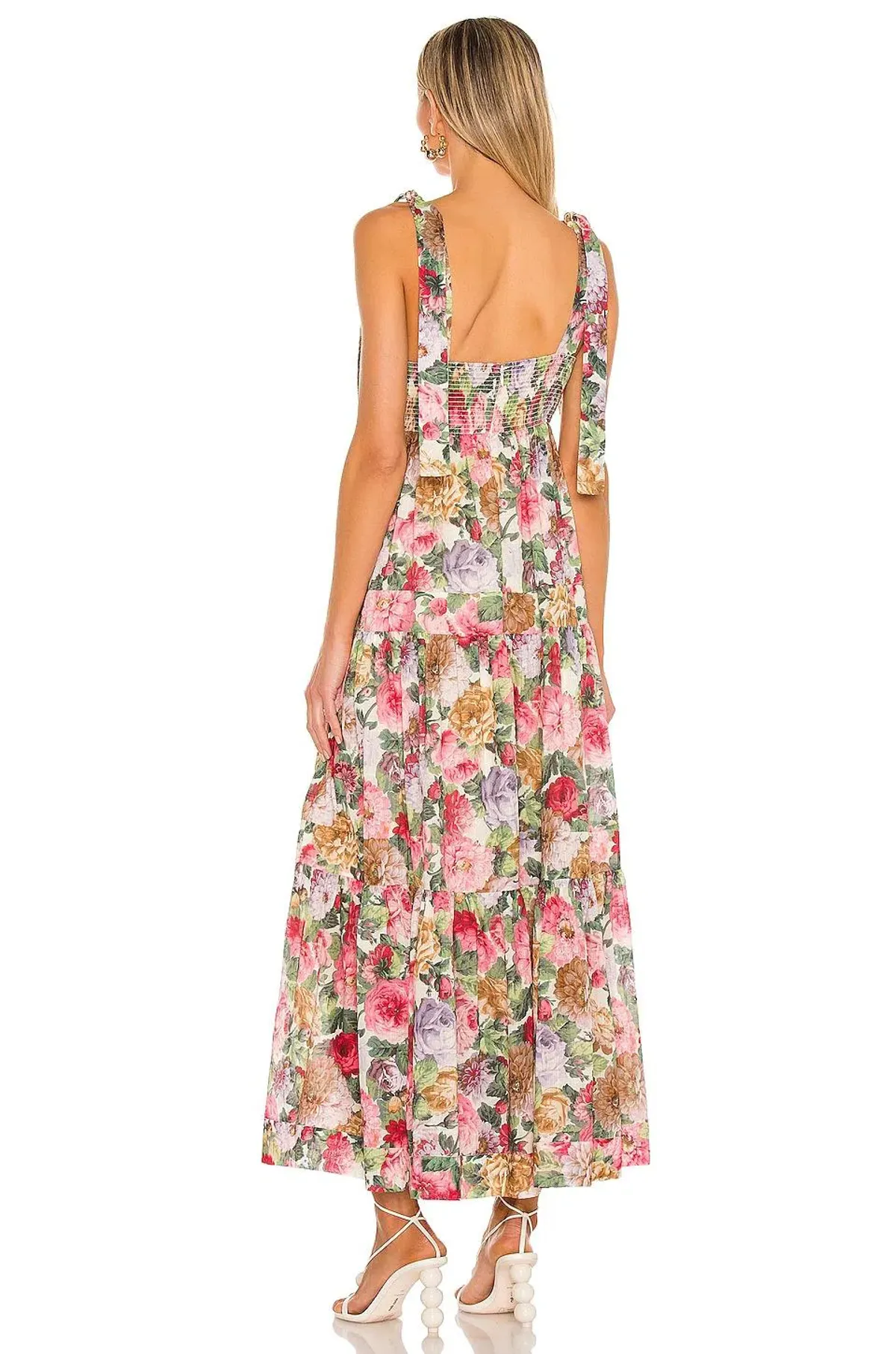 Zimmermann Mae Tie Shoulder Dress Rose Floral Size 16 - Image 2