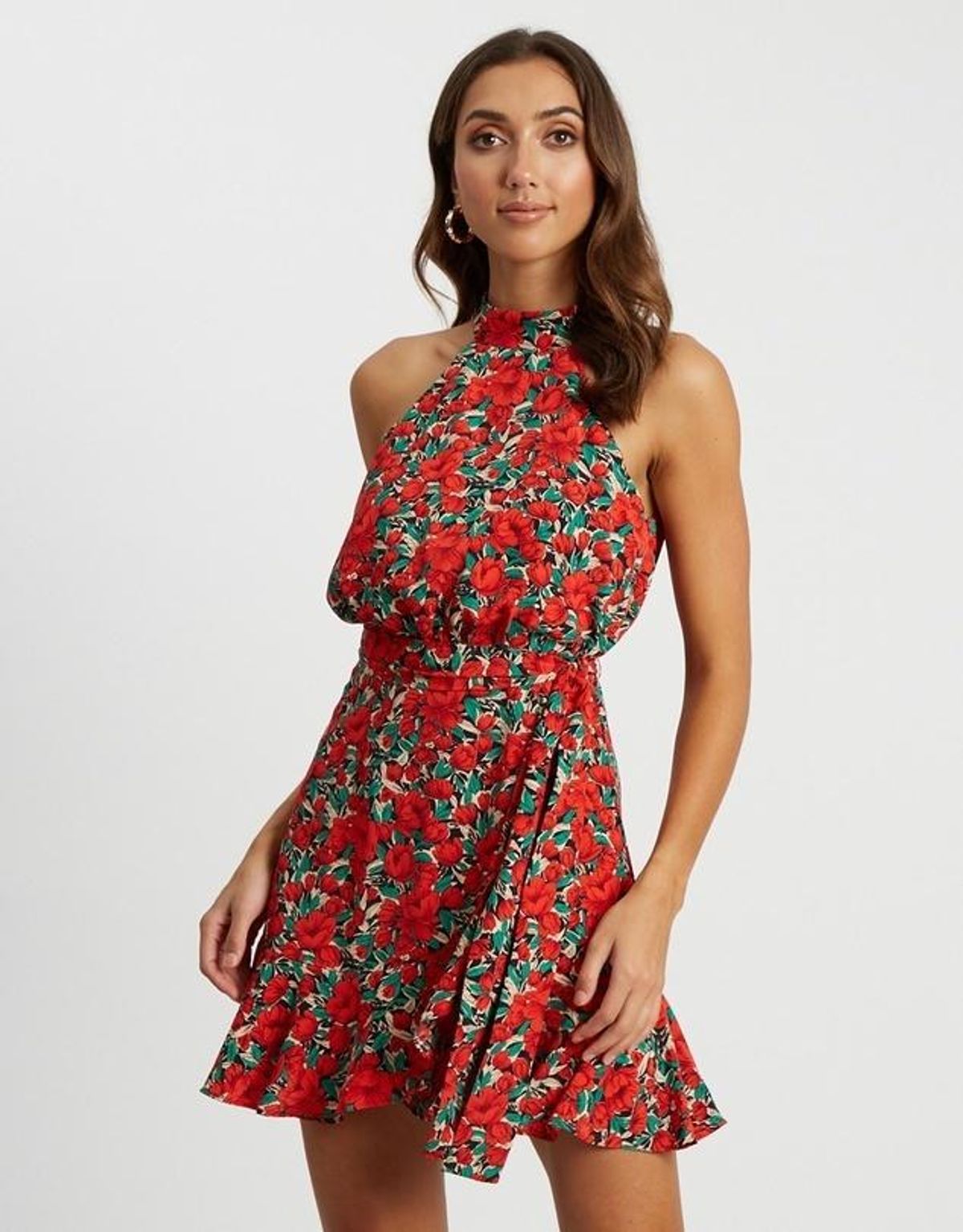 Tussah Hamptons Mini Dress Red Floral Size 12 - Image 3