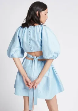 Aje Psychedelia Cut Out Mini Dress Pale Blue Size 4  for rent on The Volte - image 3