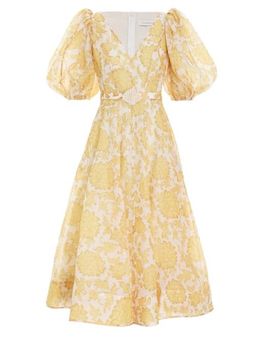 Zimmermann Postcard Puff Sleeve Midi for rent on The Volte - image 2