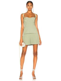 Dion Lee Bustier Pleated Mini Dress Green- Size 8 for rent on The Volte - image 2
