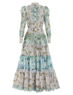 Zimmermann Rhythm Scalloped Dress Mint Mixed Print Size 0 / AU 8 for rent on The Volte - image 4