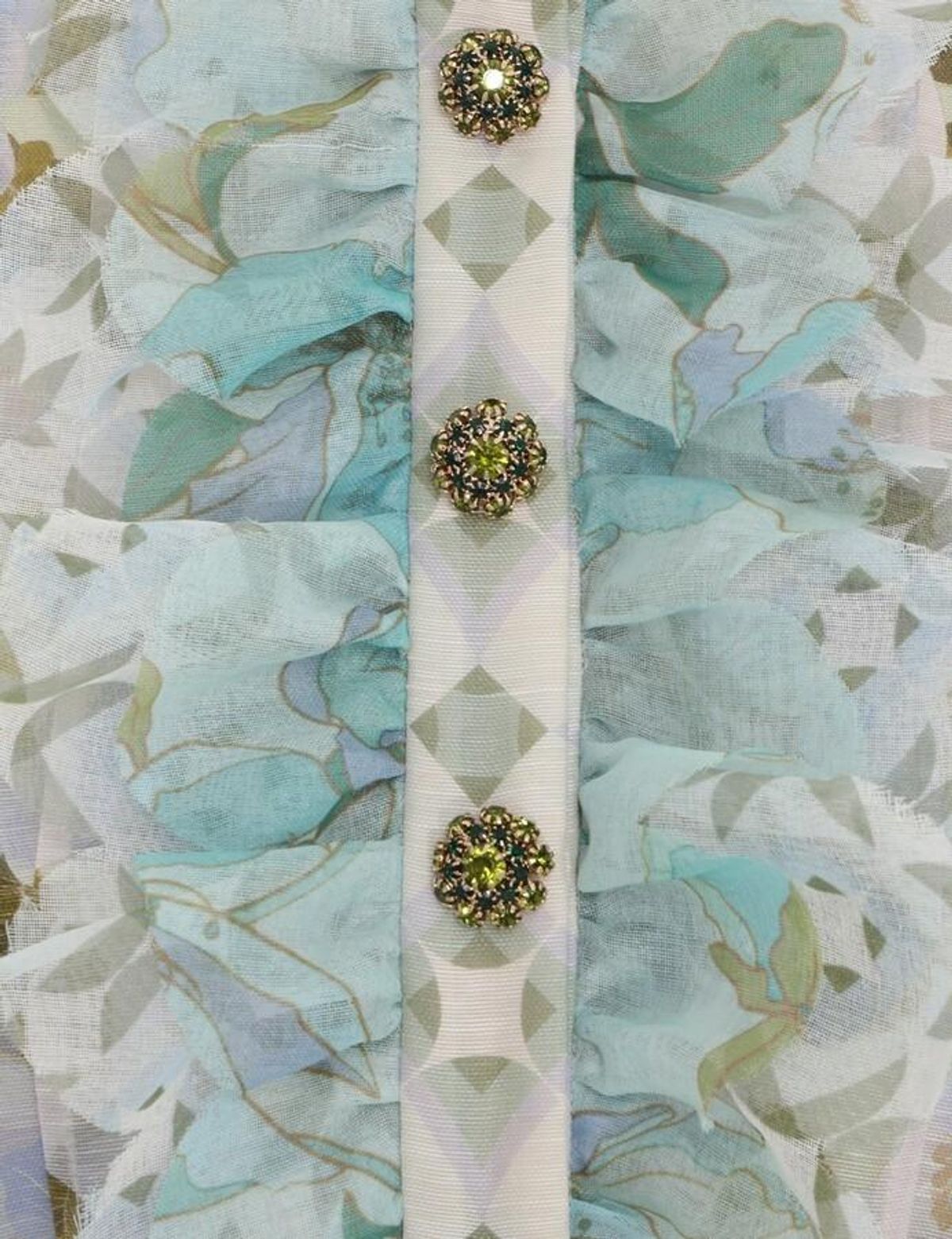 Zimmermann Rhythm Scalloped Dress Mint Mixed Print Size 0 / AU 8 - Image 3