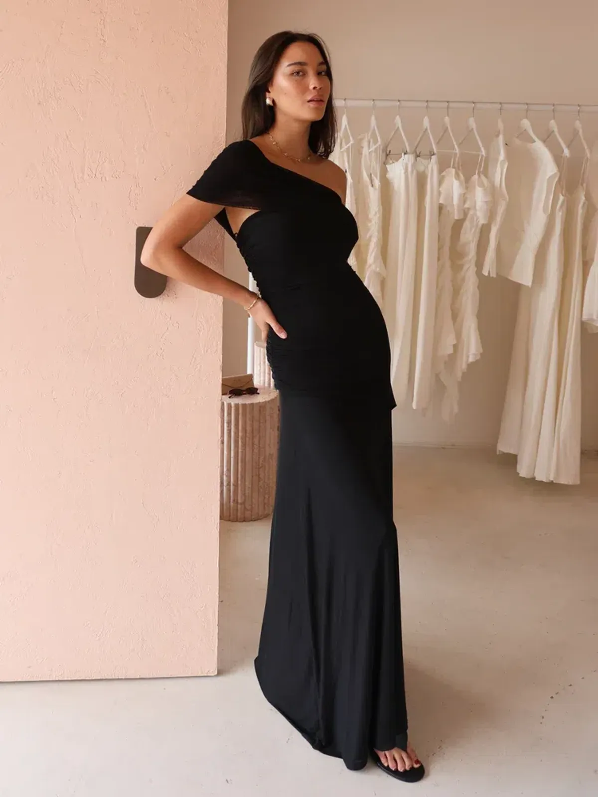 By Nicola - Fiesta Off Shoulder Maxi Dress in Black - Size 10 - Image 7