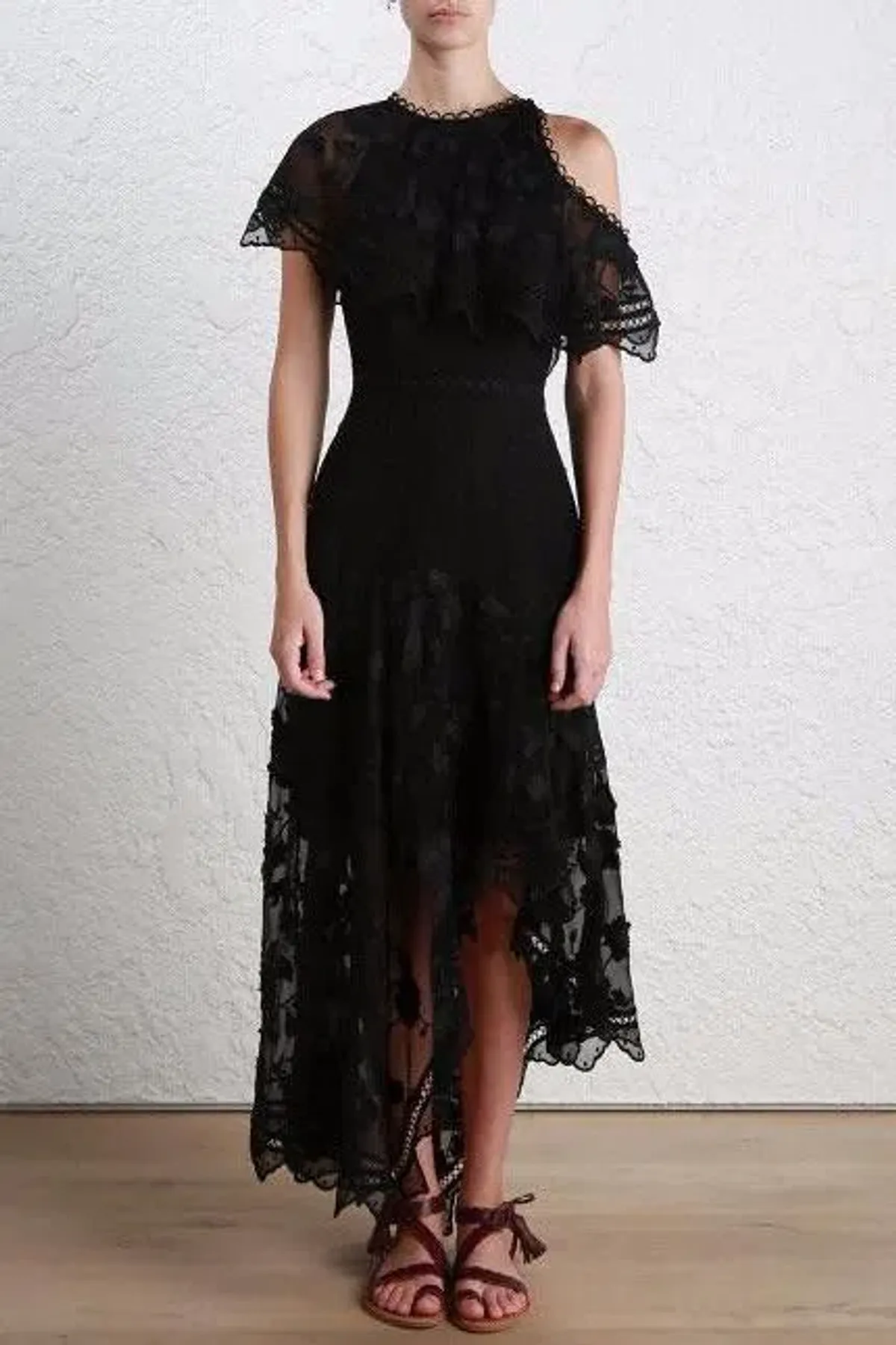 NEEDLE & THREAD Marie Embellished Black Gown Size 8 - Image 1