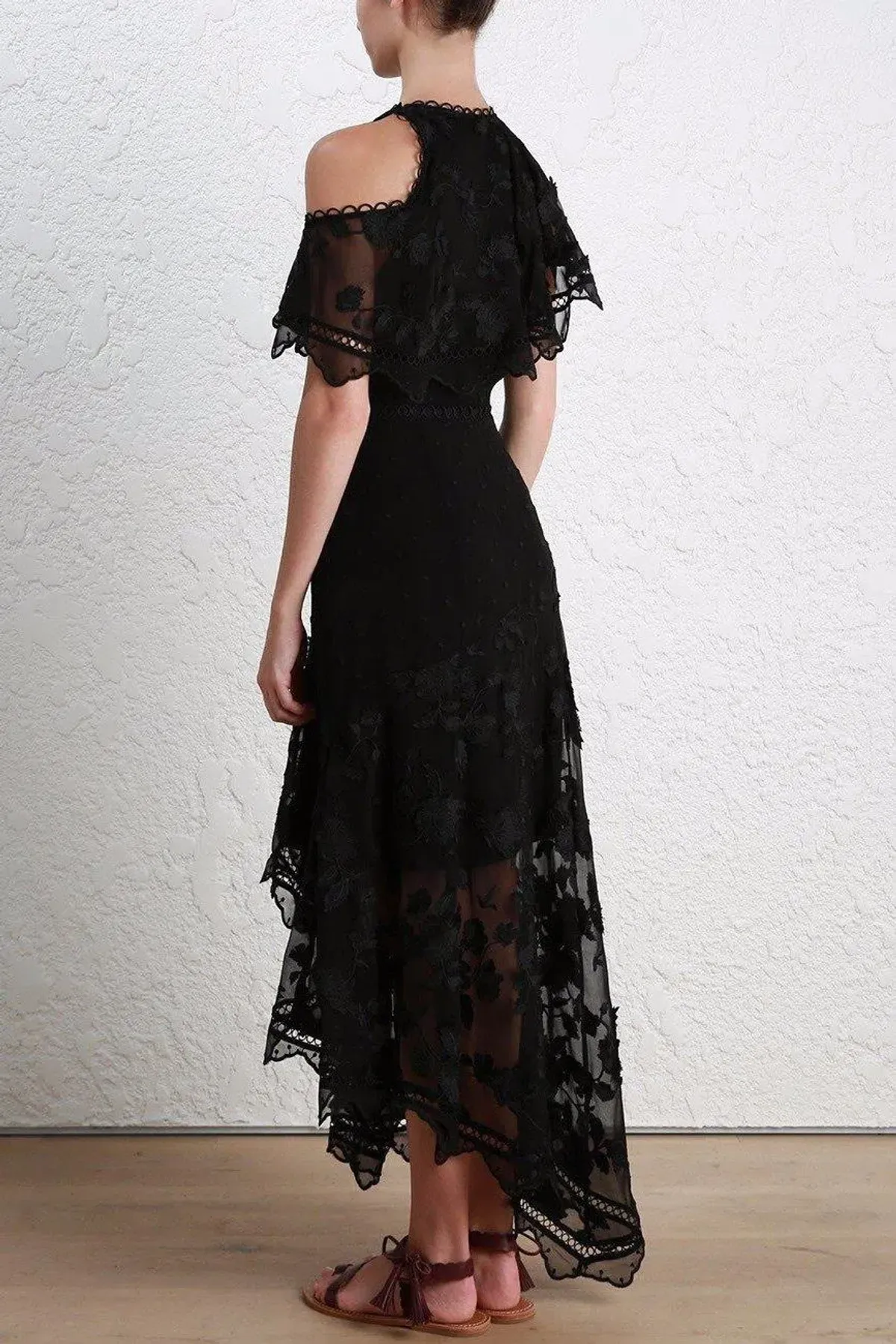 NEEDLE & THREAD Marie Embellished Black Gown Size 8 - Image 3