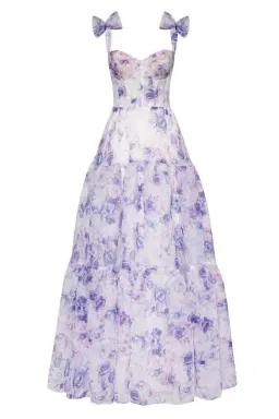 Milla Tie Strap Maxi Dress with Delicate Pastel Floral Print Size M for rent on The Volte - image 5