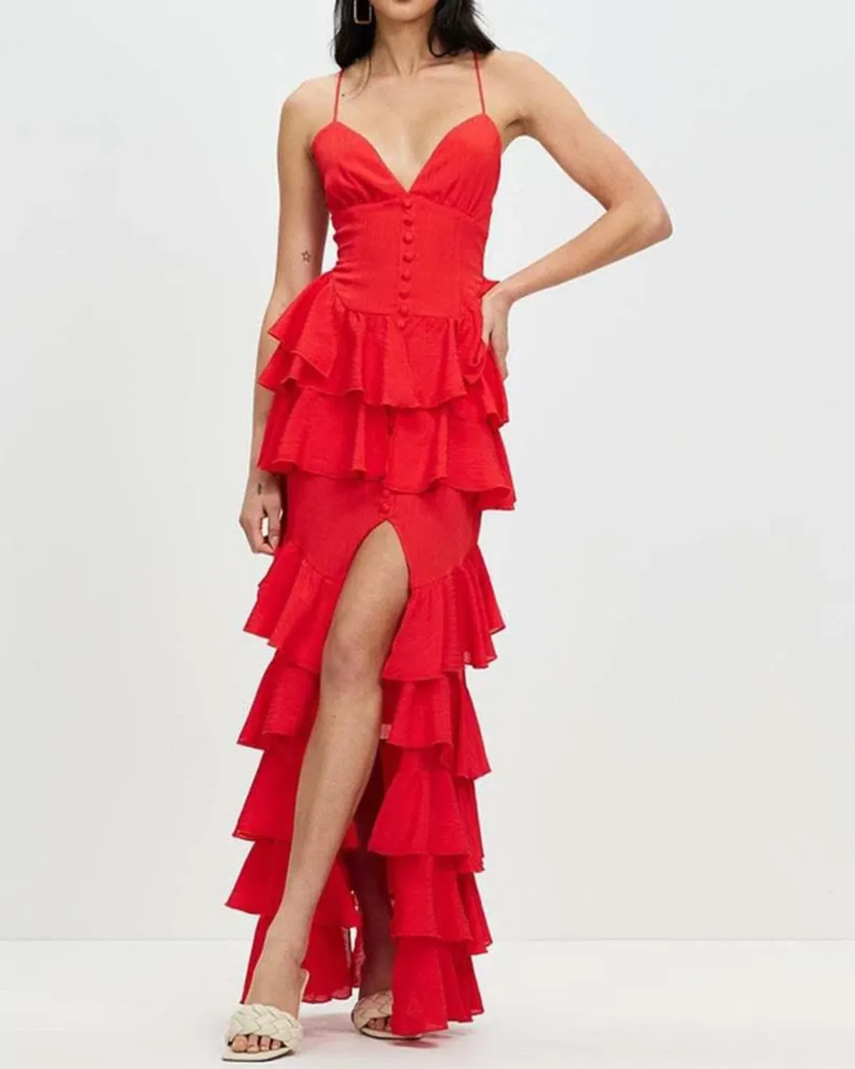 Derma Department Barcelona Maxi Dress Red Size 12 - Image 2