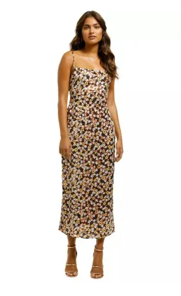 Charlie Holiday Chillie Midi Slip Dress Floral Size 10 for rent on The Volte - image 1