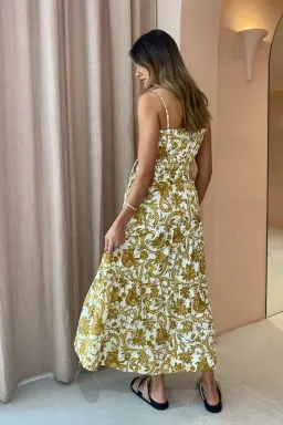 Shona Joy Saffron Tiered Midi Dress Floral Print Size 10 for rent on The Volte - image 4