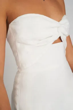 Penelope Strapless Midi Dress White for rent on The Volte - image 5