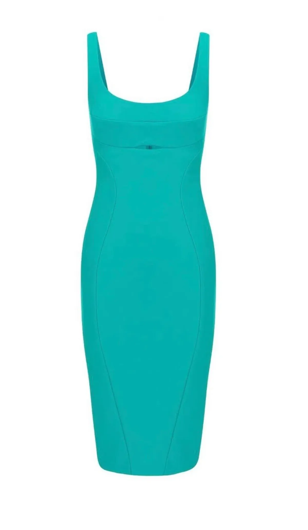 Sheike Turquoise Aqua Midi Dress Size 6 - Image 5