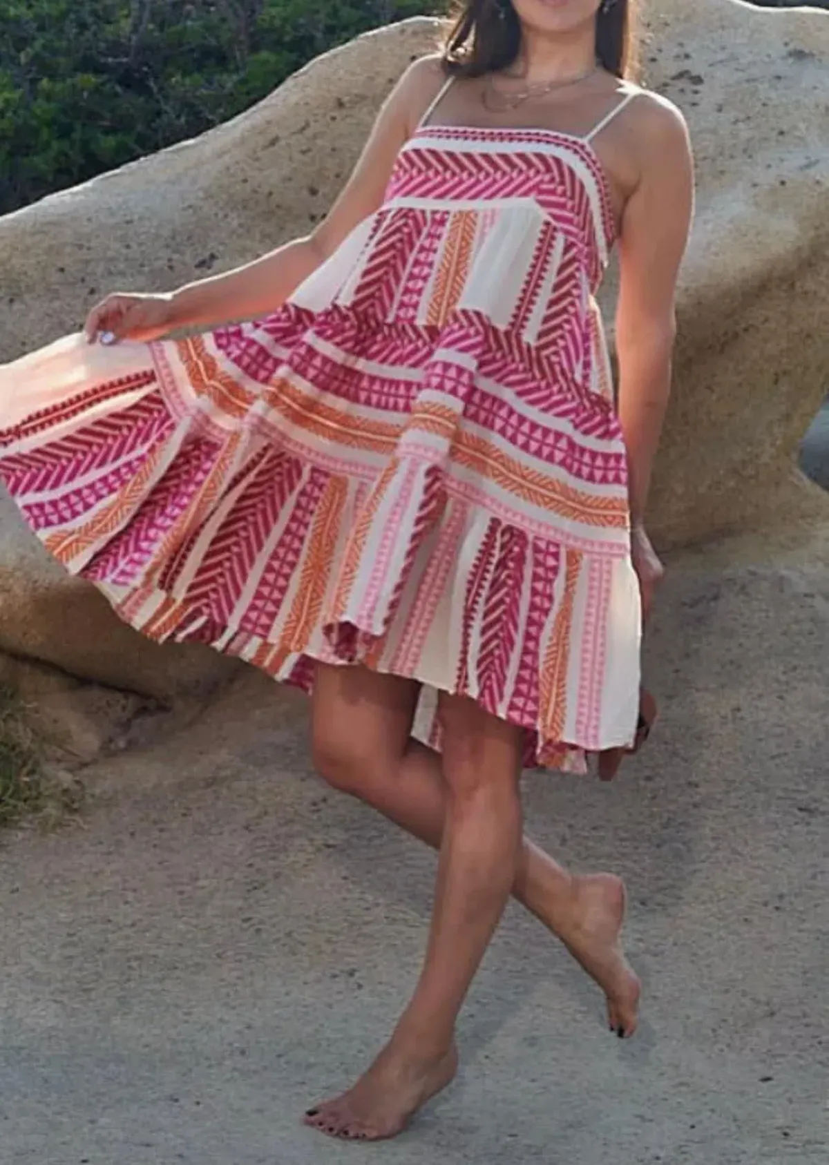 Devotion Twins Boho Mini Dress Multi Size 10 - Image 3