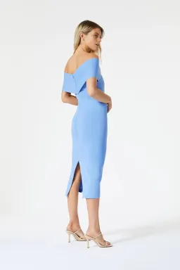 San Sloane Crossover Midi Dress Cornflower Blue Size XS for rent on The Volte - image 4