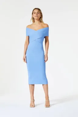 San Sloane Crossover Midi Dress Cornflower Blue Size XS for rent on The Volte - image 2