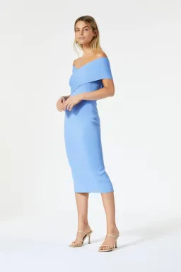 San Sloane Crossover Midi Dress Cornflower Blue Size XS for rent on The Volte - image 3