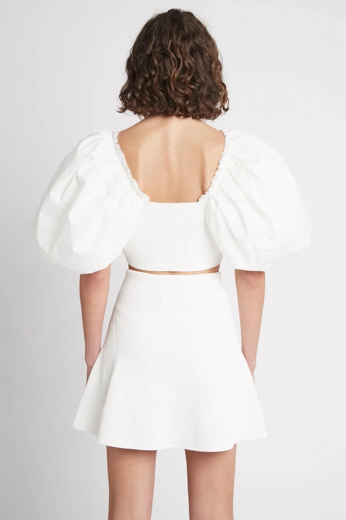 Aje Casa Puff Sleeve Knit Top Ivory Size XS - Image 4