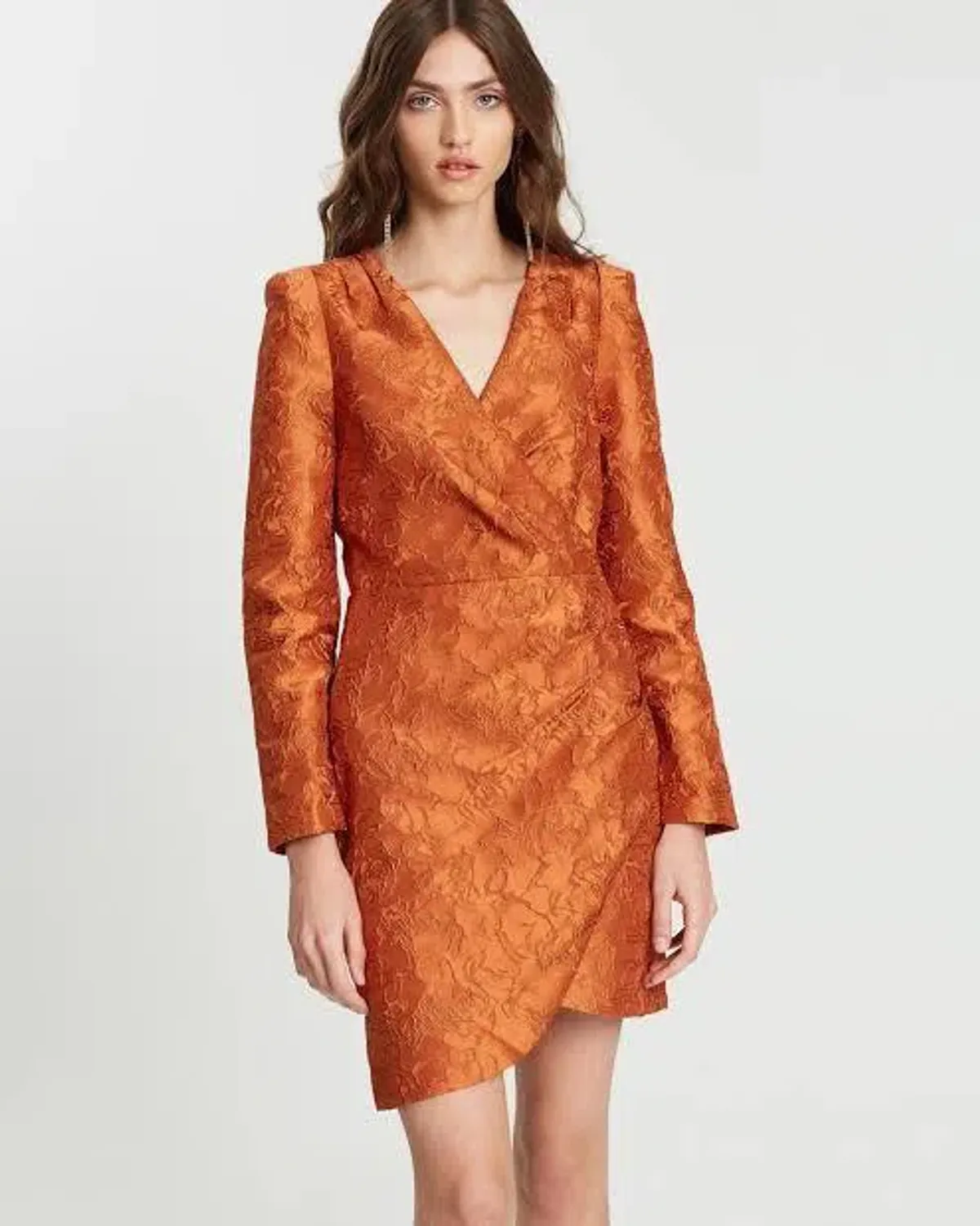 Mossman Burnt Orange Tea Leaves Mini Dress Size 8  - Image 1