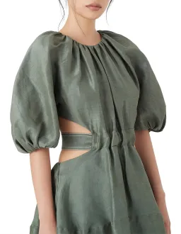 Aje Mimosa Cutout Midi Dress Green Size 10 for rent on The Volte - image 4