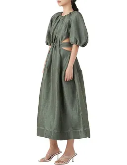 Aje Mimosa Cutout Midi Dress Green Size 10 for rent on The Volte - image 2