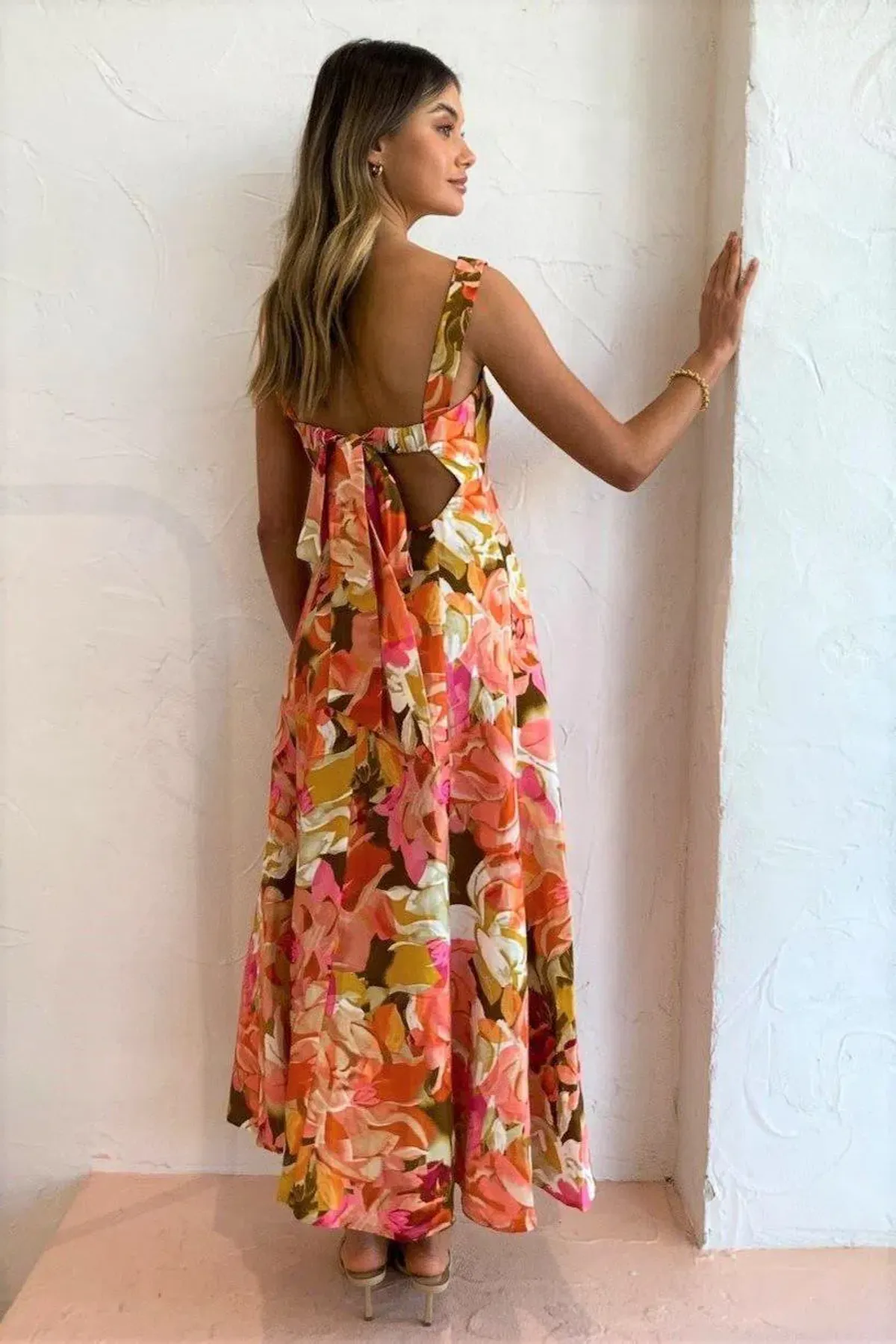 Acler Tate Midi Dress  Pink Bouquet Size 12 - Image 3