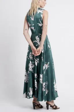 Aje Efflorescent Dress Green Print Size 8 for rent on The Volte - image 2