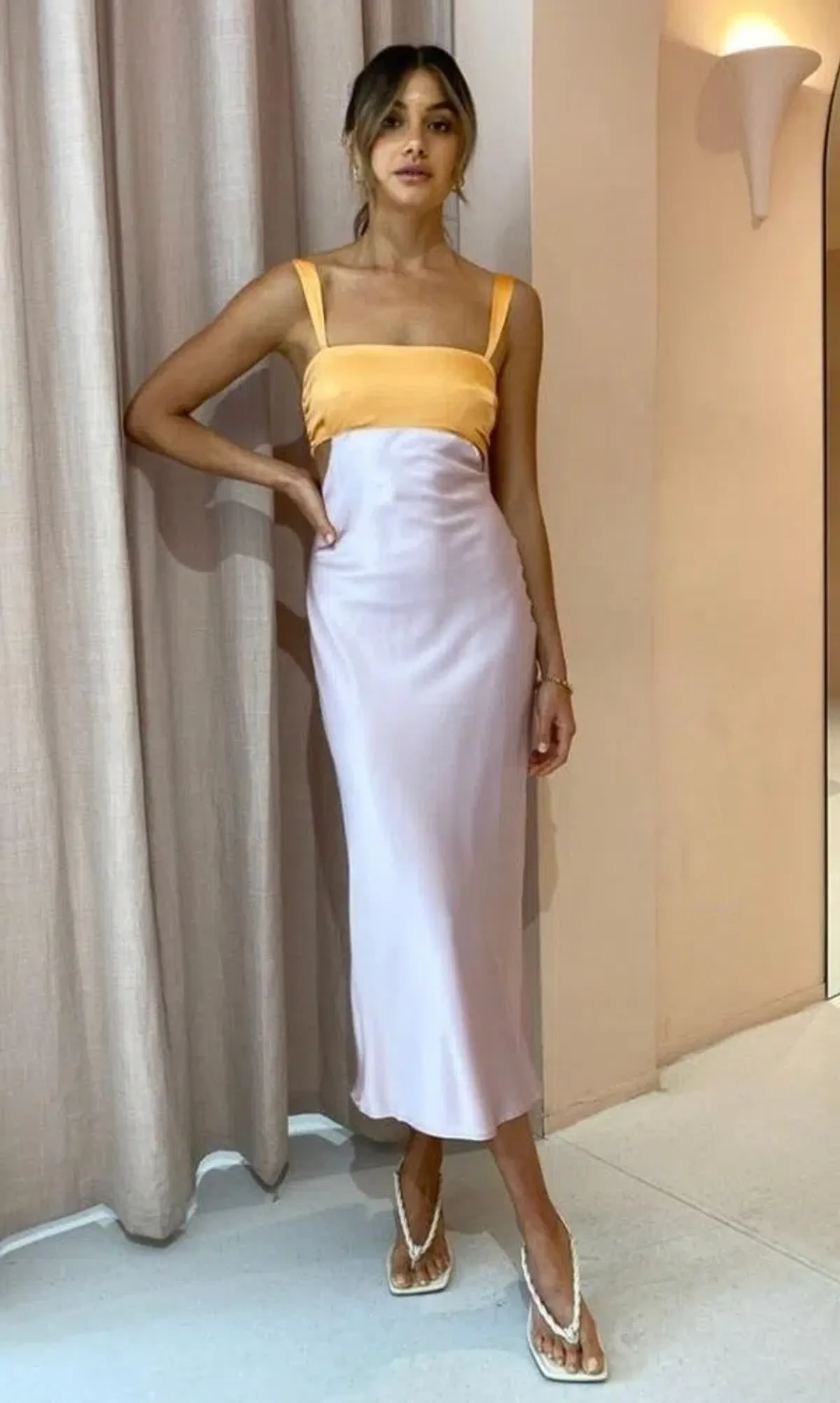  Hansen & Gretel Felicity Dress In Apricot/Lilac Size 6  - Image 1