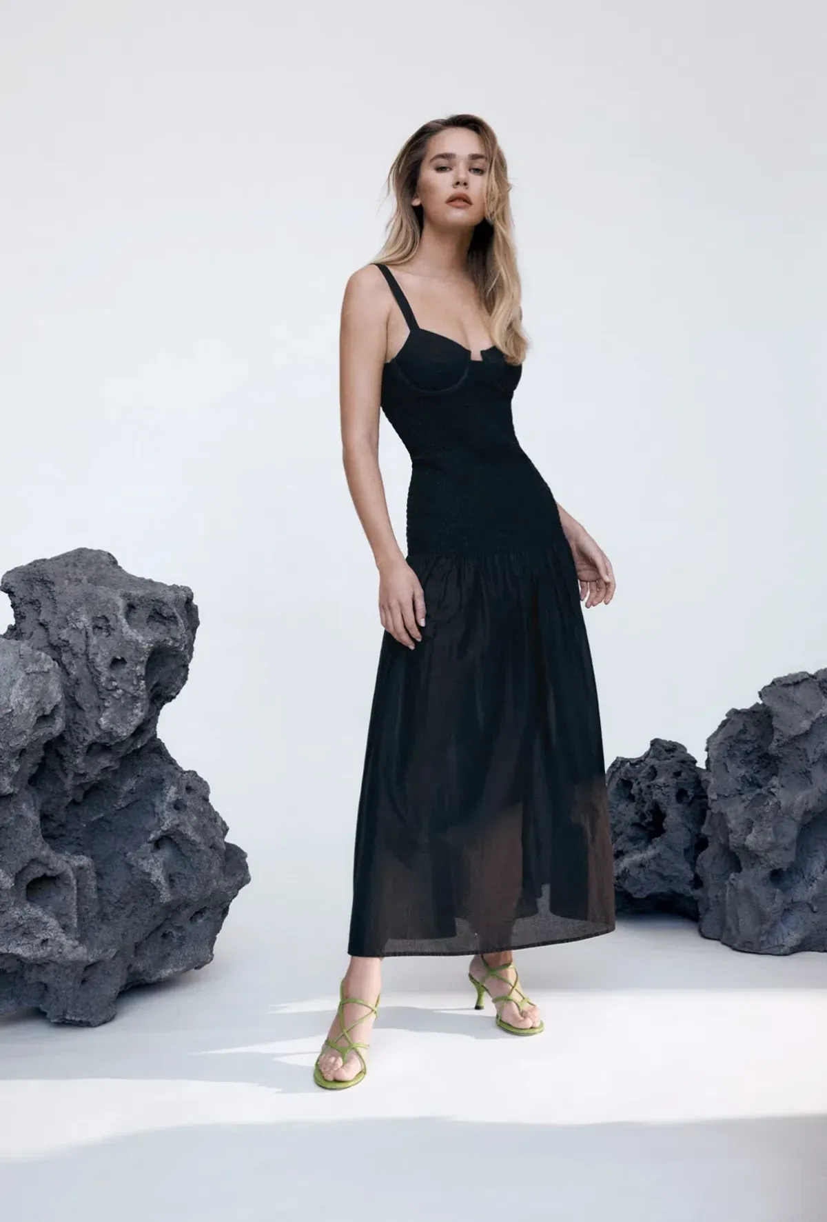 Scanlan Theodore Black Cotton Bralette Dress Size 8 - Image 1