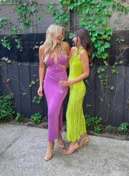 L’idee soirée pleated halter dress for rent on The Volte - image 4