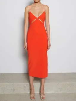 Bec  & Bridge Ulla Cut Out Midi Dress - Orange - Size 6 for rent on The Volte - image 1
