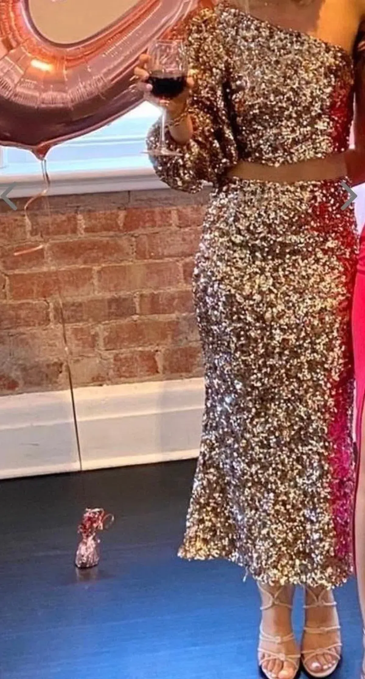 Shona Joy Faye Sequin Skirt Gold Size 8  - Image 4