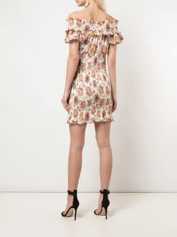 SHONA JOY Floral-print Smocked Off-the-shoulder Mini Dress for rent on The Volte - image 2