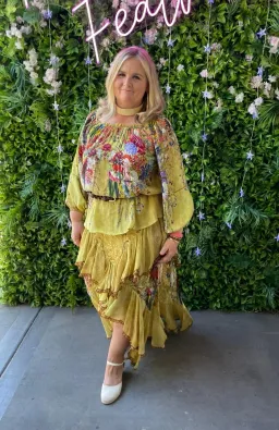 Camilla Among the Gumtrees Off Shoulder Halter Top and Maxi Skirt With Double Frill Set Print Size L  for rent on The Volte - image 3