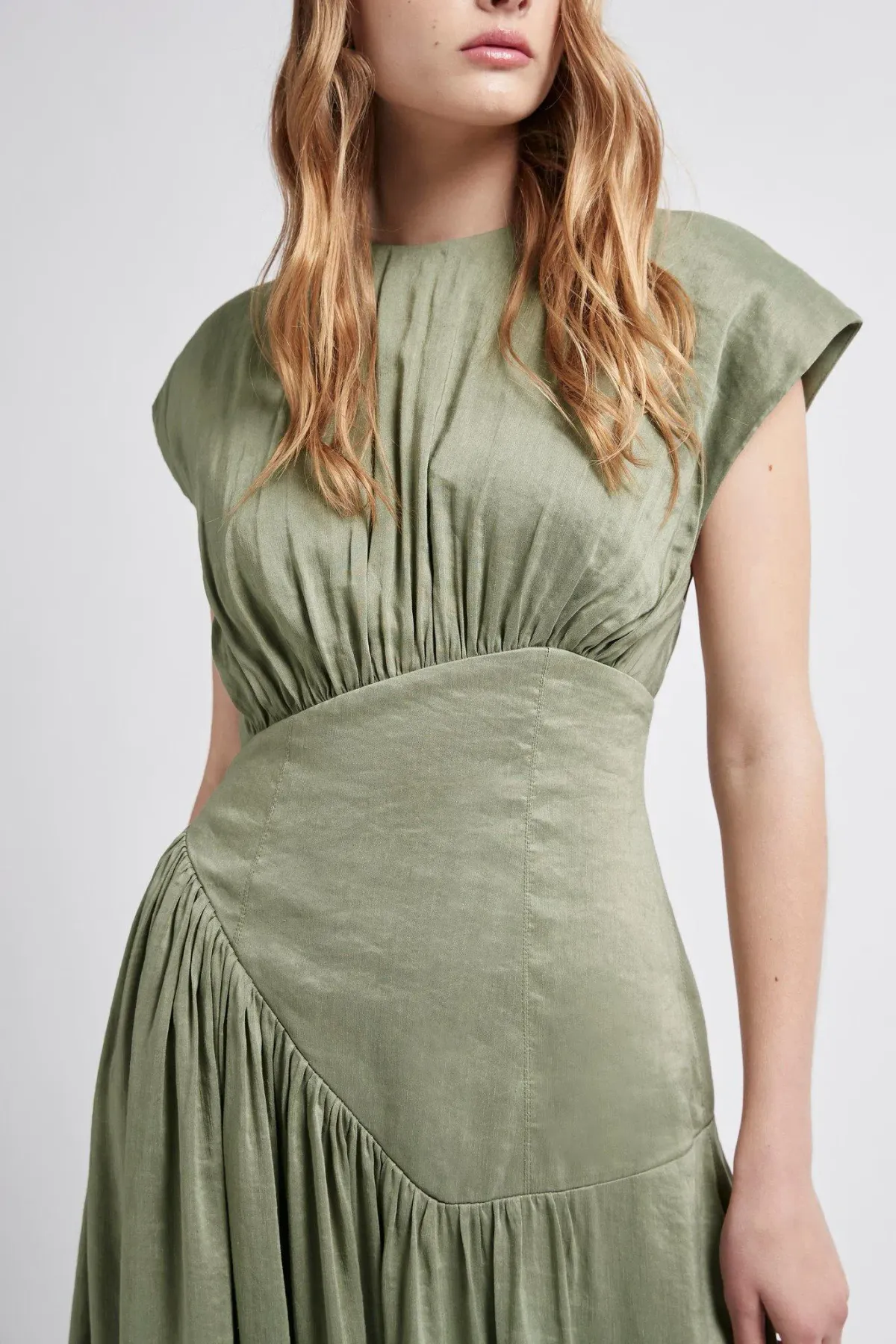 Aje Reflection Dress in Oakmoss - Image 3