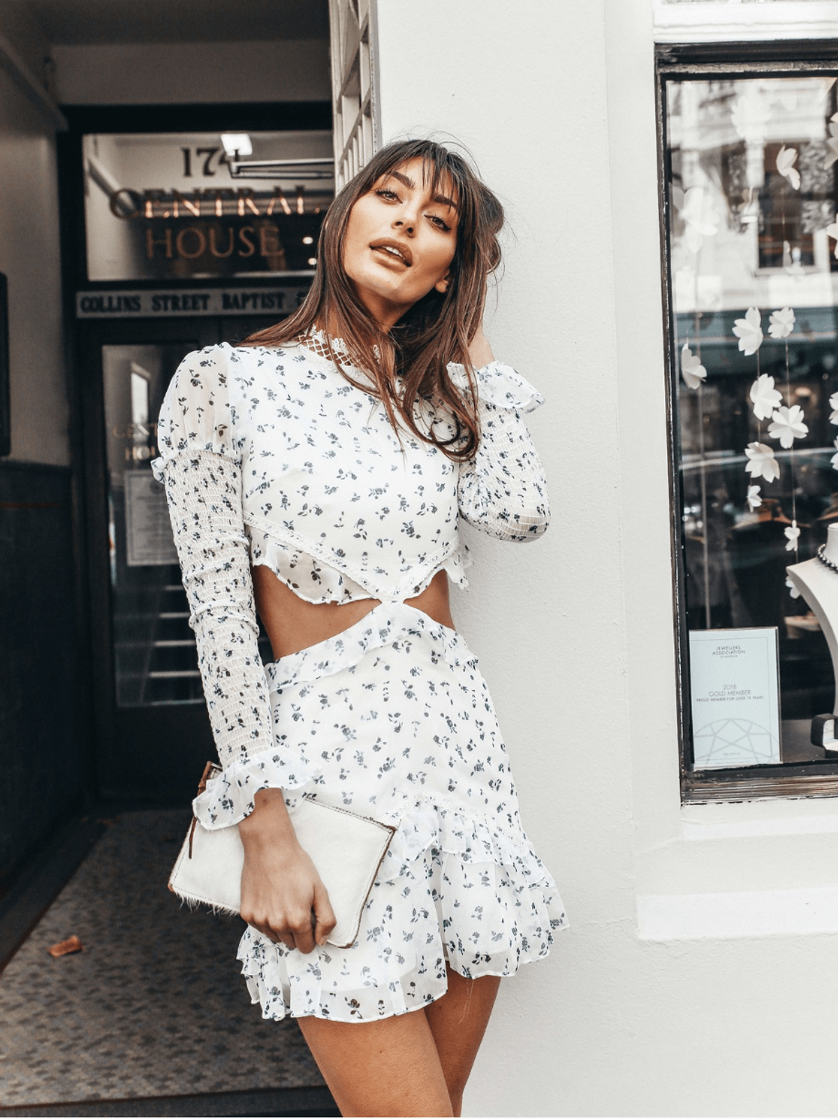 By Nicola Everlasting Dress in Indigo Blooms - Image 1