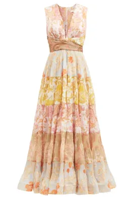 Zimmermann Postcard Pleated Midi Dress Spliced Size 1 / Au 10 for rent on The Volte - image 4