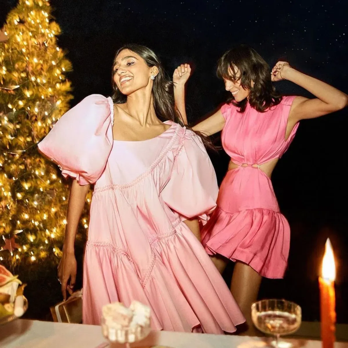 Aje Casabianca Braided Asymmetric Puff Sleeve Mini Dress Pink Size 8 - Image 5