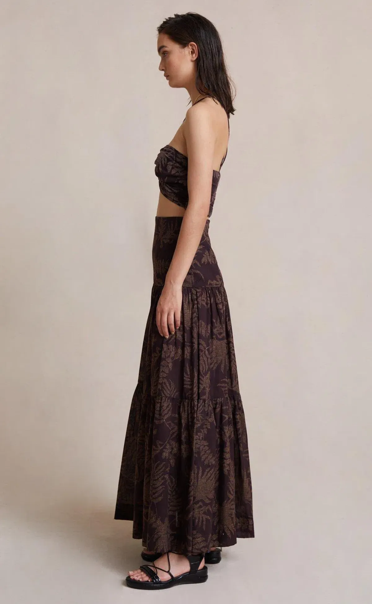 Bec & Bridge Desert Palm Top and Maxi Skirt Set Print Size 8 - Image 2