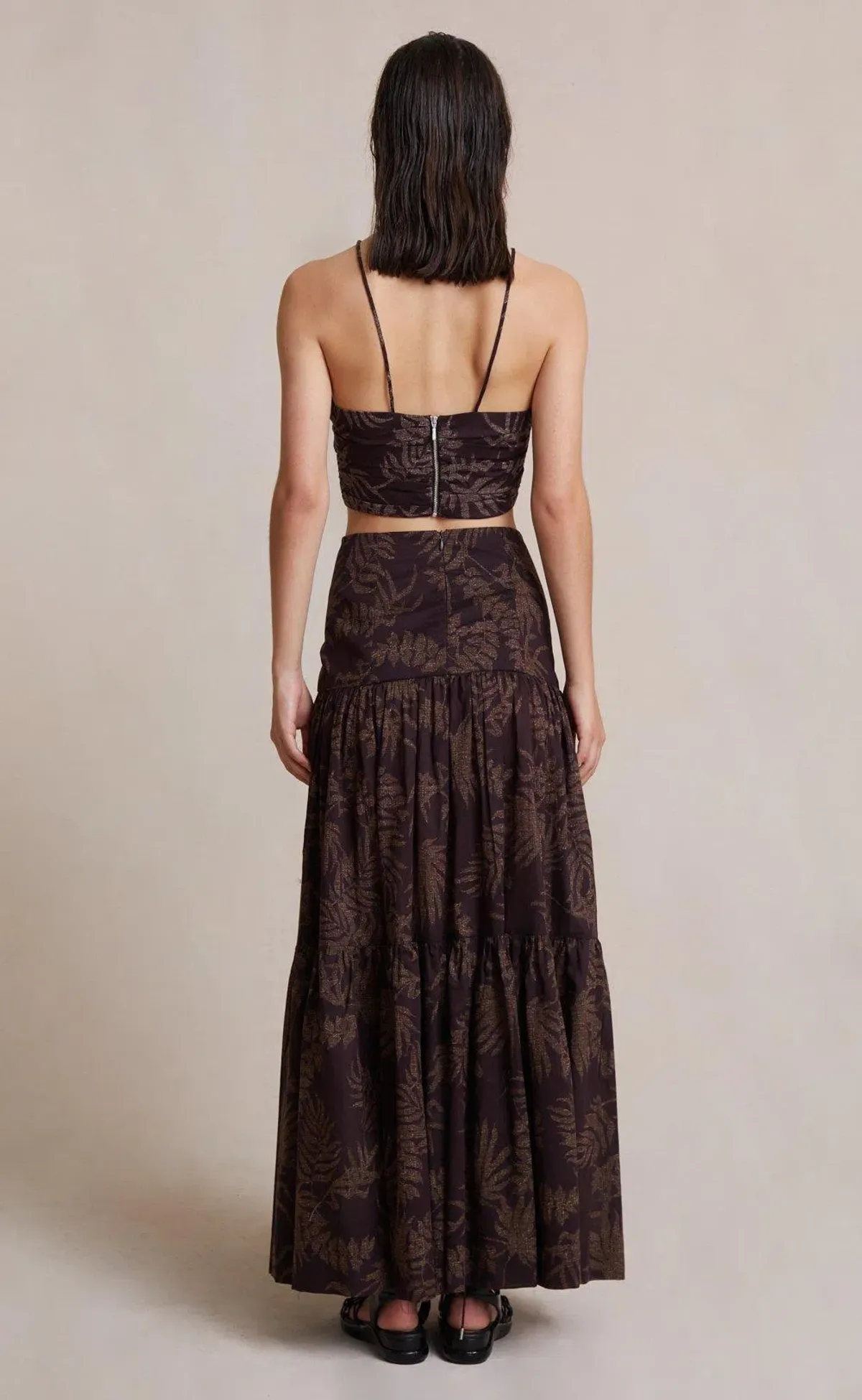 Bec & Bridge Desert Palm Top and Maxi Skirt Set Print Size 8 - Image 3