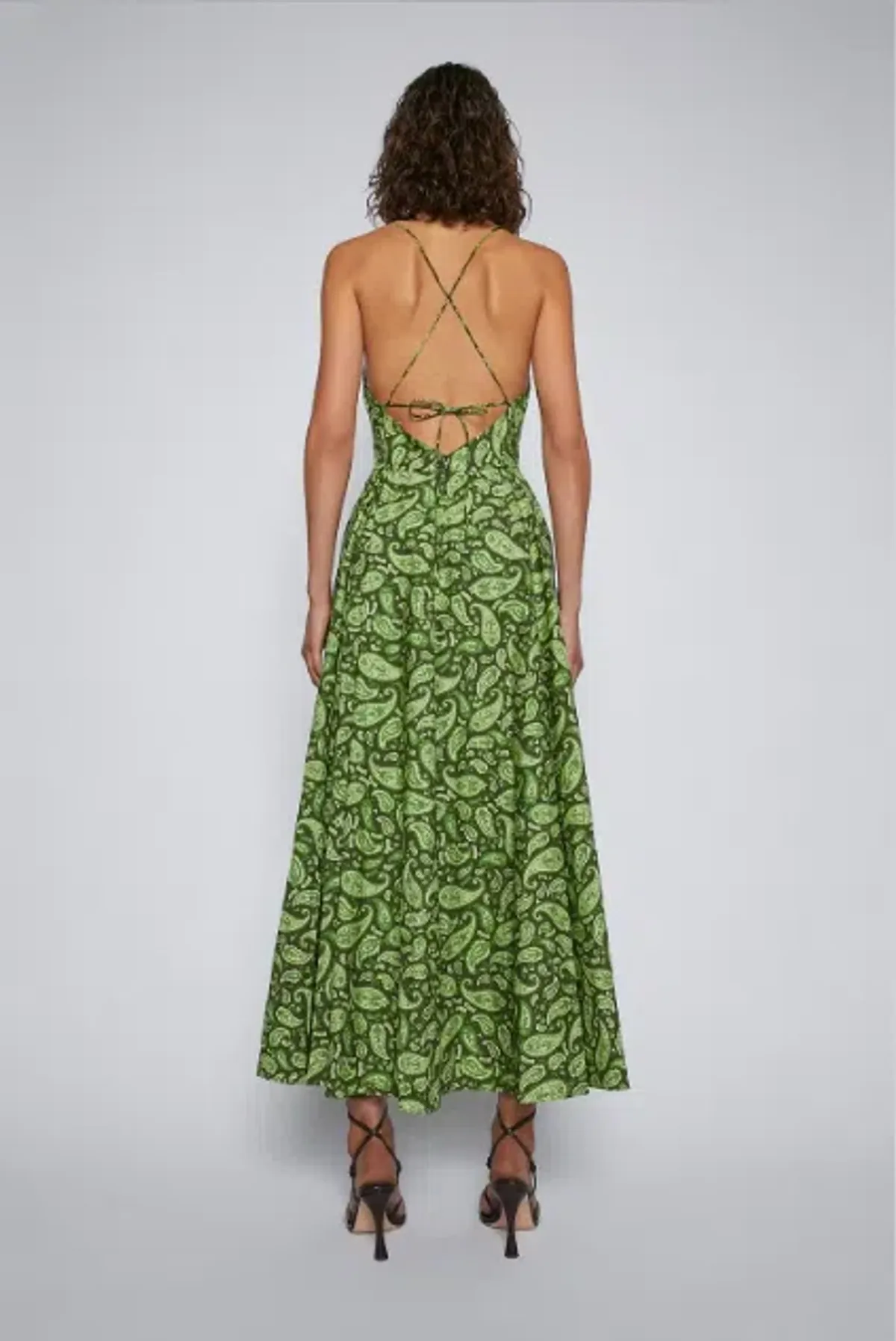 Scanlan Theodore Cttn Paisley Shoestring Dress Print Size 8 - Image 2