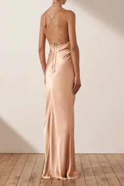 Shona Joy La Lune Lace Back Maxi Dress Desert Rose Size 10 for rent on The Volte - image 3