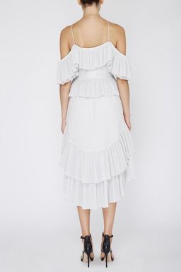 Acler Keppel Pleat Dress Grey Size 8 for rent on The Volte - image 4