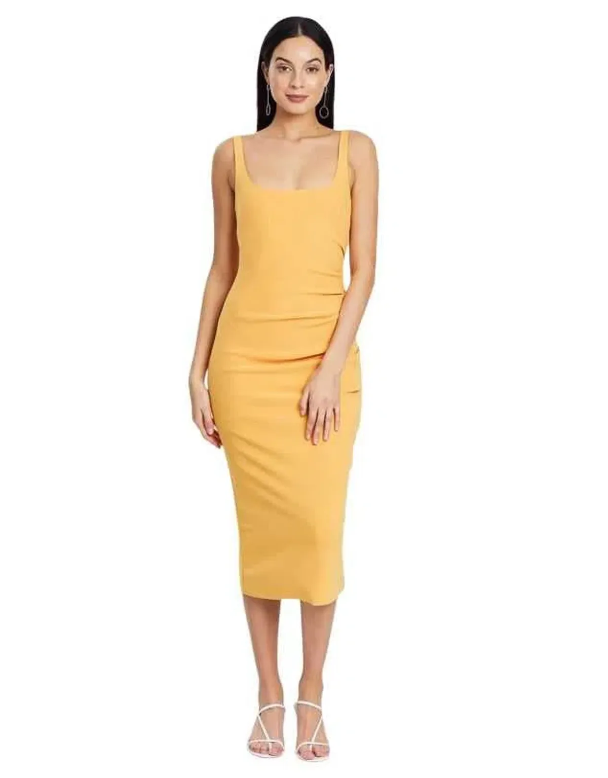 Bec and Bridge Karina Tuck Midi Dress Orange Size 8 - Image 4