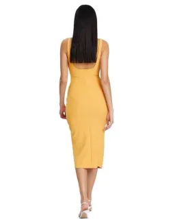 Bec and Bridge Karina Tuck Midi Dress Orange Size 8 for rent on The Volte - image 3
