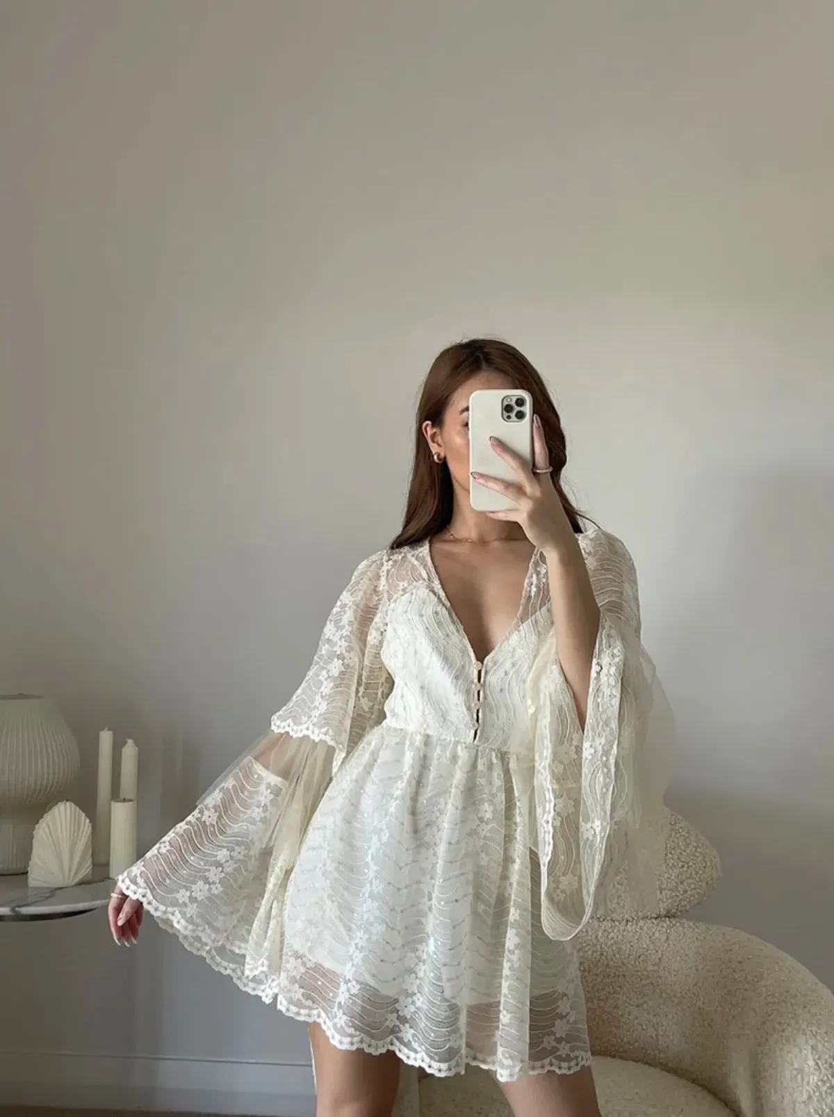 Alice McCall Moonstruck Mini Dress Cream Size 4 - Image 4